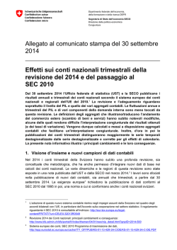 Effetti sui conti nazionali trimestrali della revisione del
