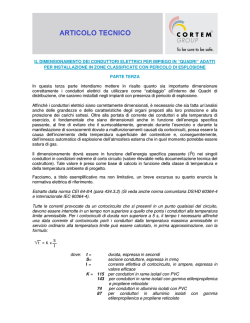 Il dimensionamento dei conduttori elettrici per