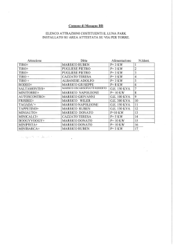 ELENCO GIOSTRE - Comune di Mesagne