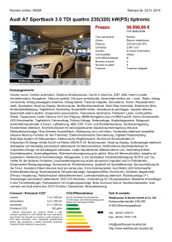 Audi A7 Sportback 3.0 TDI quattro 235(320) kW(PS) tiptronic Prezzo