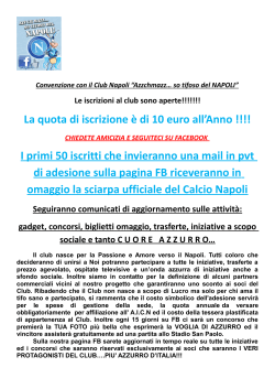 Aps Cisl: Convenzione Napoli Club