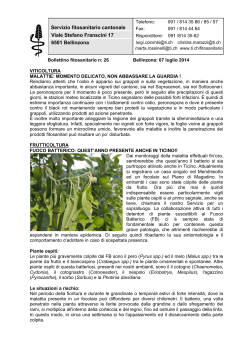 Servizio fitosanitario cantonale Viale Stefano Franscini 17 6501
