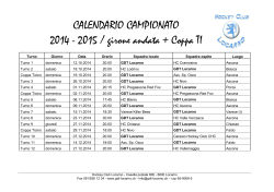 calendario del campionato 2014/2015 - GDT