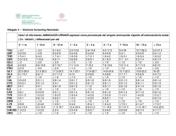 Allegato 3 – Struttura Screening Neonatale Valori di riferimento