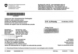 Estratto del casellario giudiziale svizzero