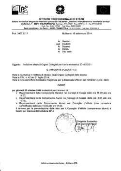 Indizione Elezioni Organi Collegiali - anno