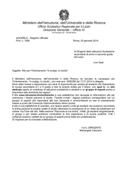 Io scelgo, Io studio - Istitutocomprensivomontaltodicastro.it