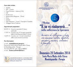 E io vi ristorer&ograve; &ndash; programma - Arcidiocesi di Perugia