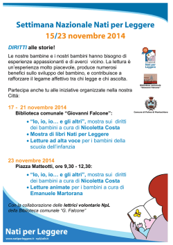 DIRITTI alle storie! 17 - 21 novembre 2014 &bull; &ldquo;Io