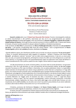 IO STO CON LA SPOSA - Visioni Fuori Raccordo Film Festival