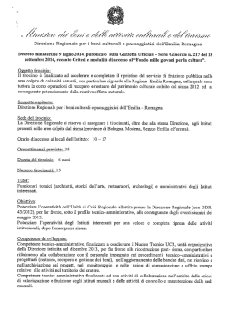Progetti formativi Emilia-Romagna - Ministero per i Beni e le Attività