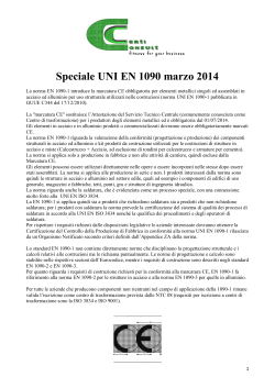 Speciale UNI EN 1090 marzo 2014