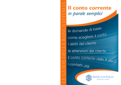il conto corrente in parole semplici