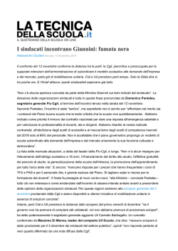 I sindacati incontrano Giannini: fumata nera