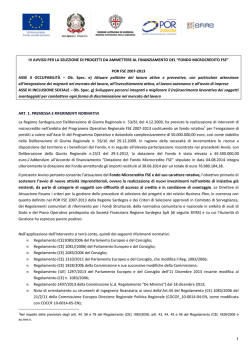 IV Avviso microcredito - Regione Autonoma della Sardegna