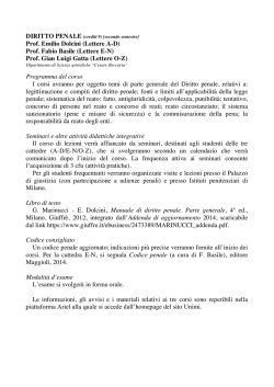 Diritto penale AD EN OZ proff. Emilio Dolcini Fabio