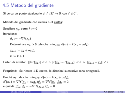 4.5 Metodo del gradiente, 4.6 Metodo di Newton