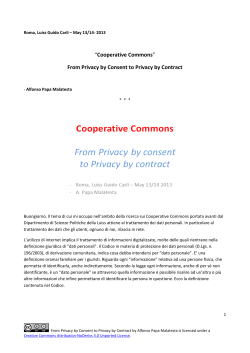 “Cooperative Commons” From Privacy by Consent to