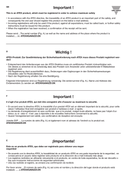Important ! Wichtig ! Important ! &iexcl;Importante!
