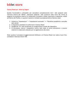 Factory Reset per biblet by Sagem