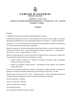 Incarico responsabile servizio suap urp svil.ec.turismo