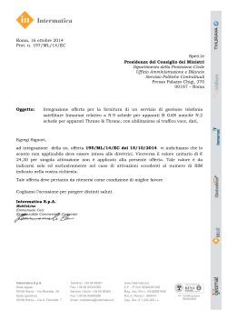 Roma, 16 ottobre 2014 Prot. n. 197/ML/14/EC Spett.le Presidenza