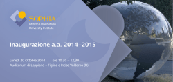 Inaugurazione a.a. 2014−2015 - Sophia University Institute