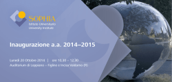 Inaugurazione a.a. 2014&minus;2015 - Sophia University Institute