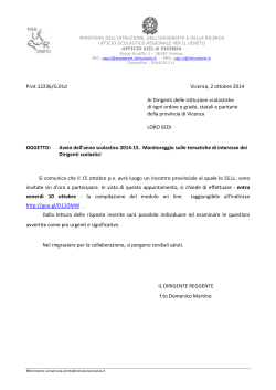 NotaUST-Monitoraggio DS - Vicenza – Ufficio Scolastico Territoriale