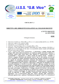 Direttiva D.S. al C.D - Liceo Scientifico G.B. Vico
