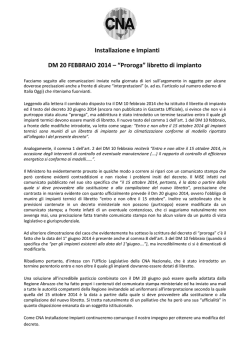 Installazione e Impianti DM 20 FEBBRAIO 2014