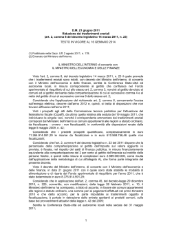 D.M. 21 giugno 2011 Riduzione dei trasferimenti erariali (art. 2