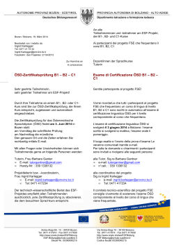 ÖSD-Zertifikatsprüfung B1 – B2 – C1 Esame di Certificazione ÖSD