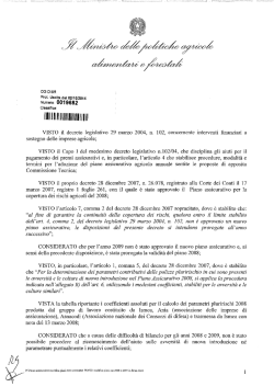 Dm Modifica piani assicurativi - Ministero delle Politiche Agricole e