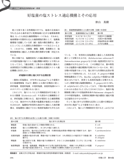 好塩菌の塩ストレス適応機構とその応用