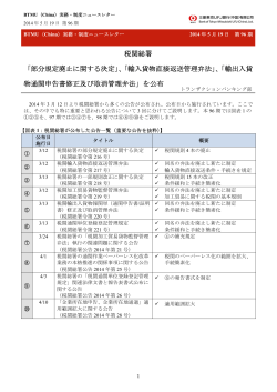 税関総署 「部分規定廃止に関する決定」、「輸入貨物 - 三菱東京UFJ銀行