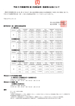 (麦)共済掛金率一覧表等の公告について - NOSAI岡山地区