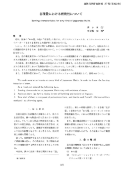 各種畳における燃焼性について