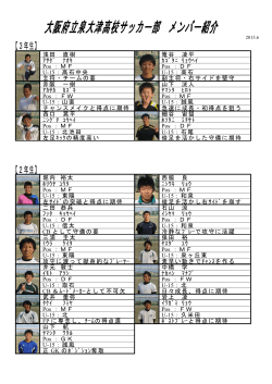 大阪府立泉大津高校サッカー部 メンバー紹介