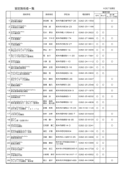 協定施術者一覧 - 栃木市