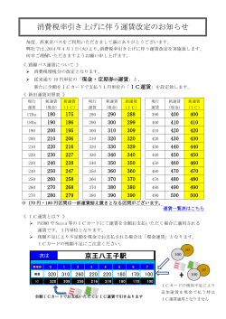 消費税率引き上げに伴う運賃改定のお知らせ - 西東京バス