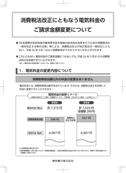 消費税法改正にともなう電気料金の ご請求金額変更について - 東京電力