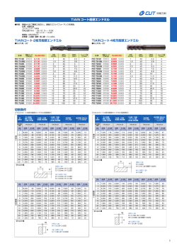 TiAlNコート 2枚刃超硬エンドミル TiAlNコート 4枚刃超硬エンドミル 切削