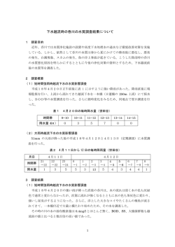 下水越流時の呑川の水質調査結果について