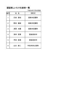 認証乾しいたけ生産者一覧