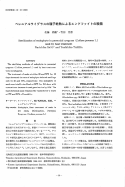 ペレニアルライグラスの種子乾熱によるエンドファイトの殺菌