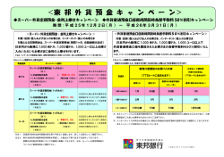 ＜東 邦 外 貨 預 金 キ ャ ン ペ ー ン＞ - 東邦銀行