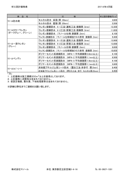 材工設計価格表 2014年4月版 モルタル防水 床面（厚 - マノール