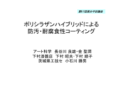 ポリシラザンハイブリッドによる 防汚・耐腐食性コーティング - アート科学