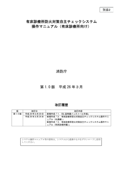 有床診療所防火対策自主チェックシステム 操作マニュアル